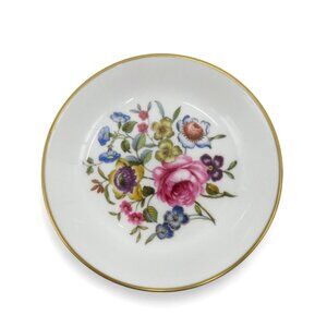 ROYAL WORCESTER Floral Trinket Small Dish Made In England Vintage